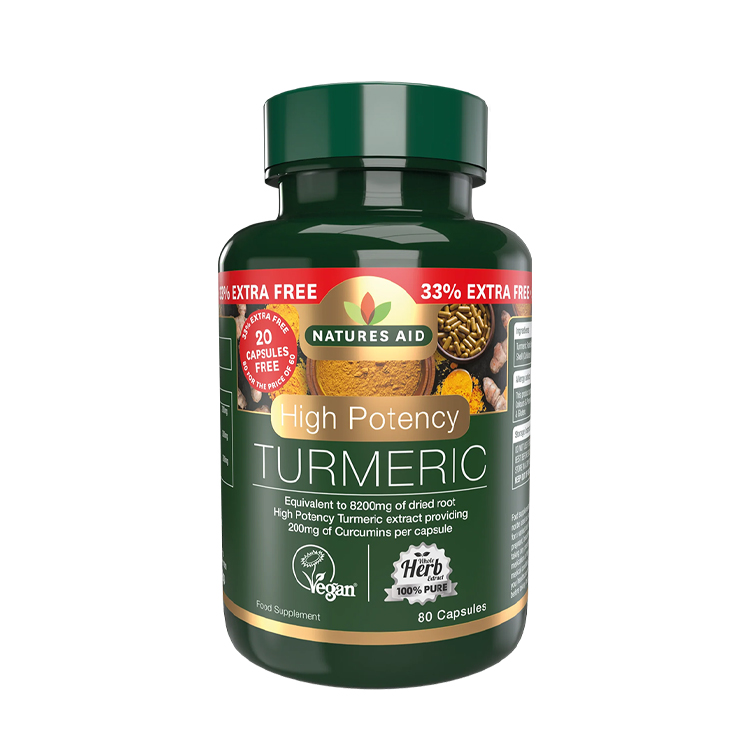 Natures Aid Turmeric 8200mg 80 caps (60+20 Free)